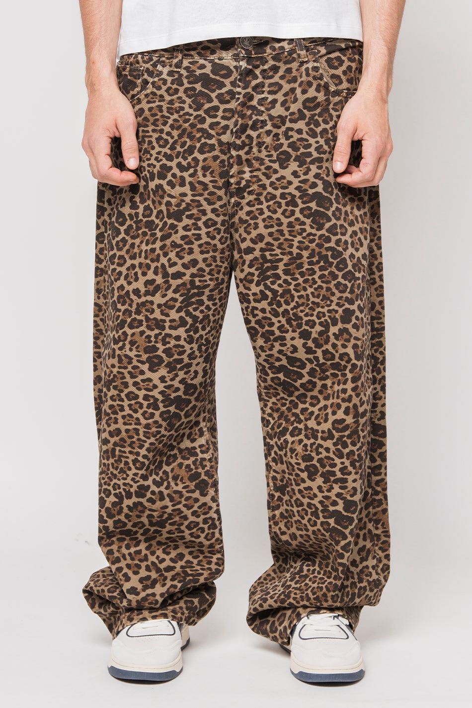 Kaotiko Pantalón Loose Leopard Brown
