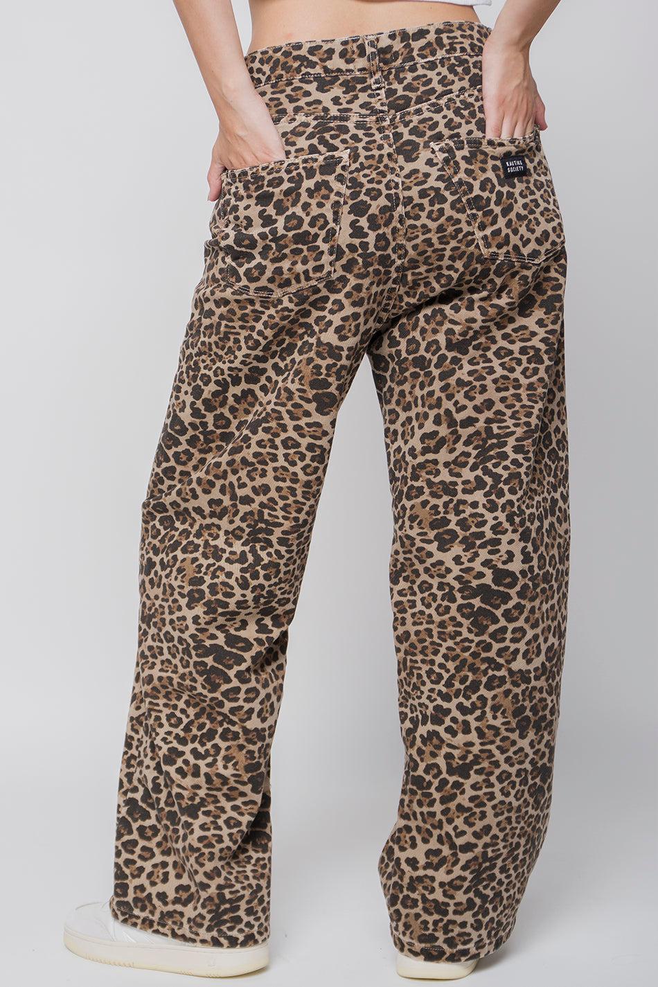 Kaotiko Pantalón Loose Leopard Brown