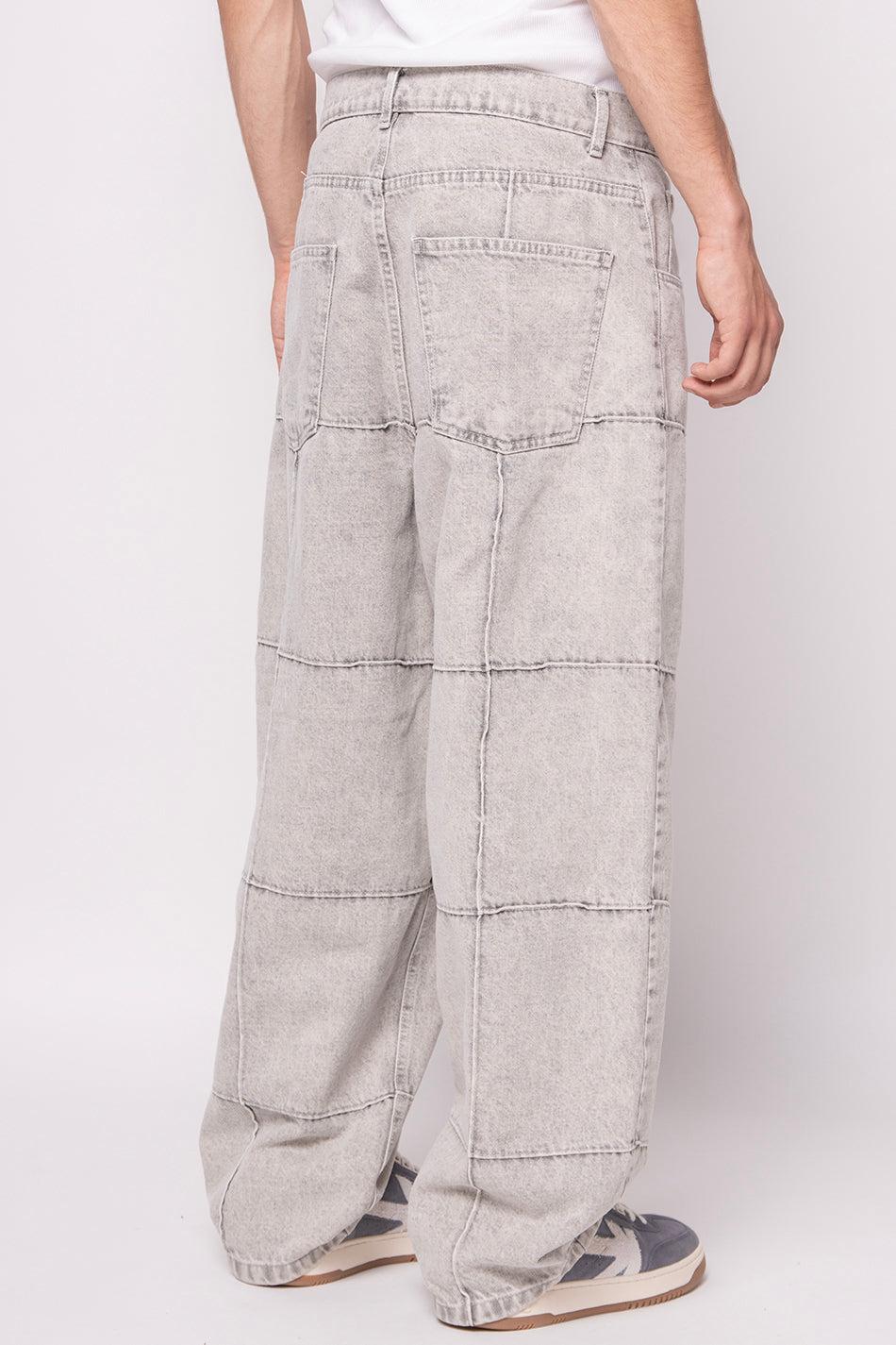 Kaotiko Pantalón Washed Patched Pearl Gray