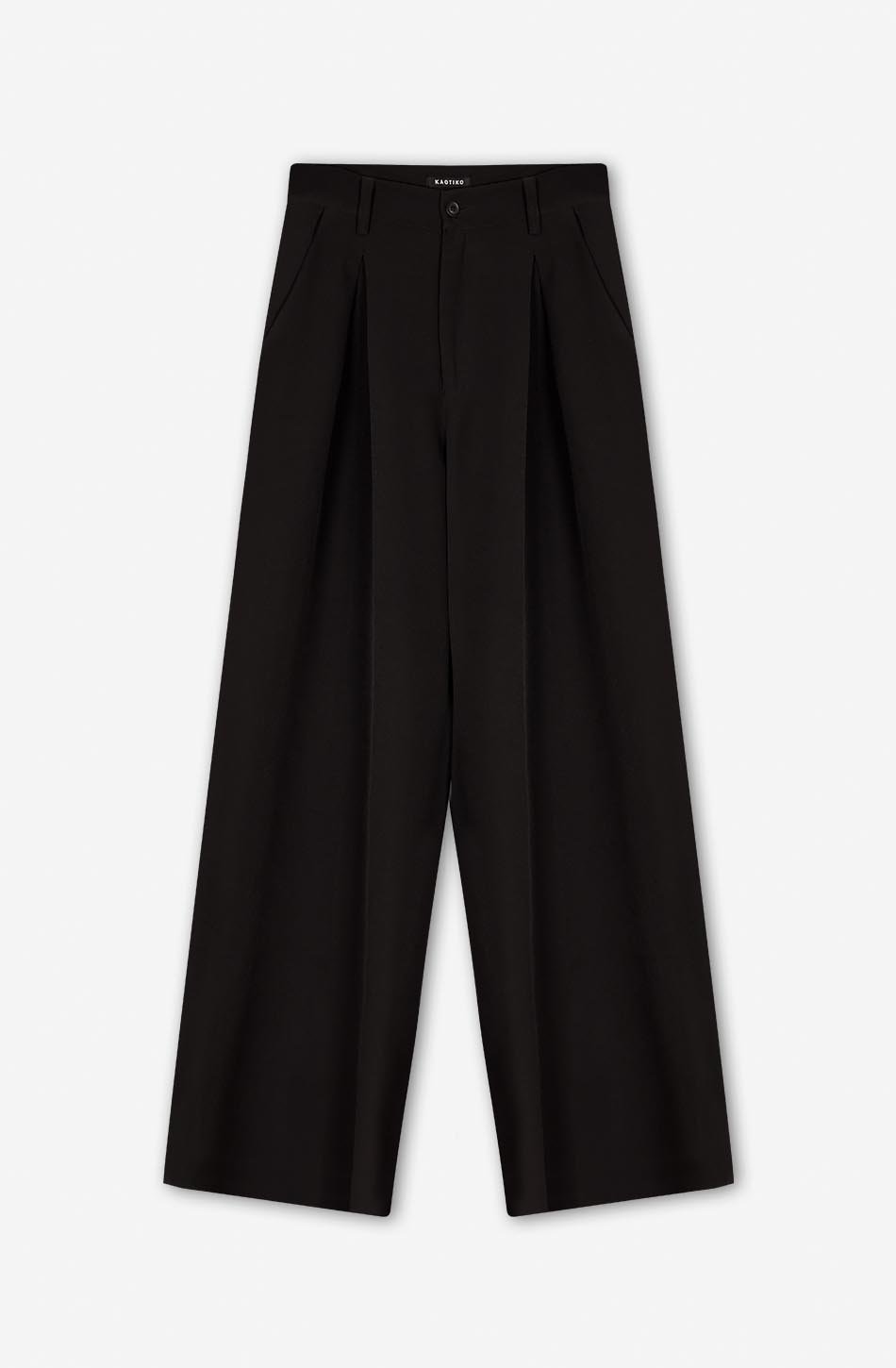 kaotiko Pantalón Wide Leg Pinzas Black