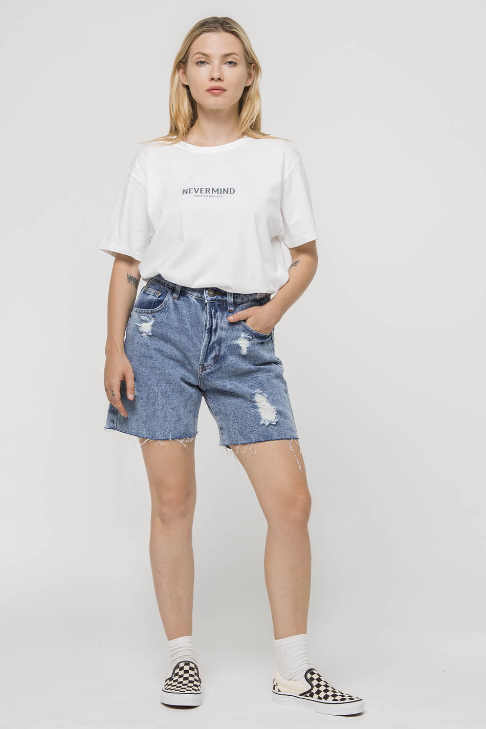 Kaotiko Short Mid Denim Vintage