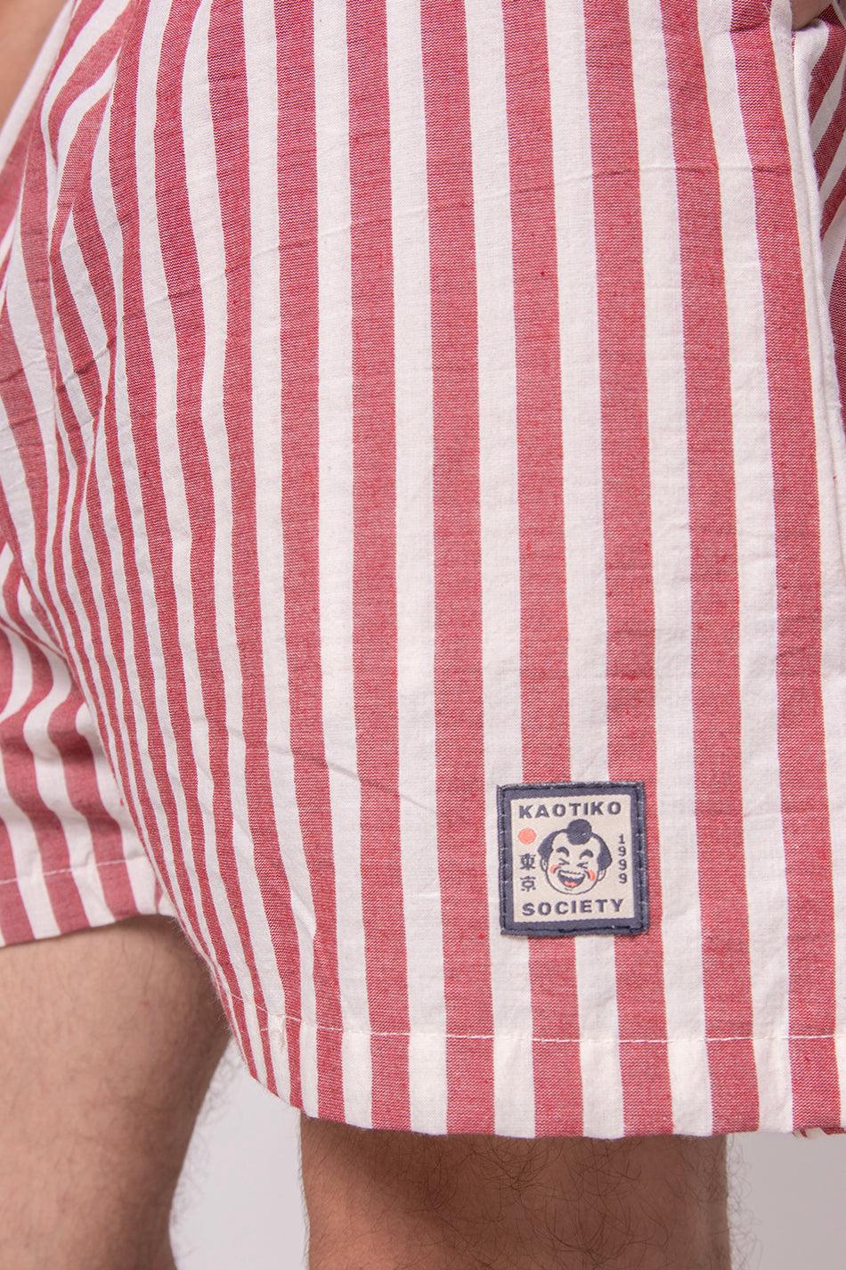 Kaotiko Short Red/ Ivory Stripes Sumo