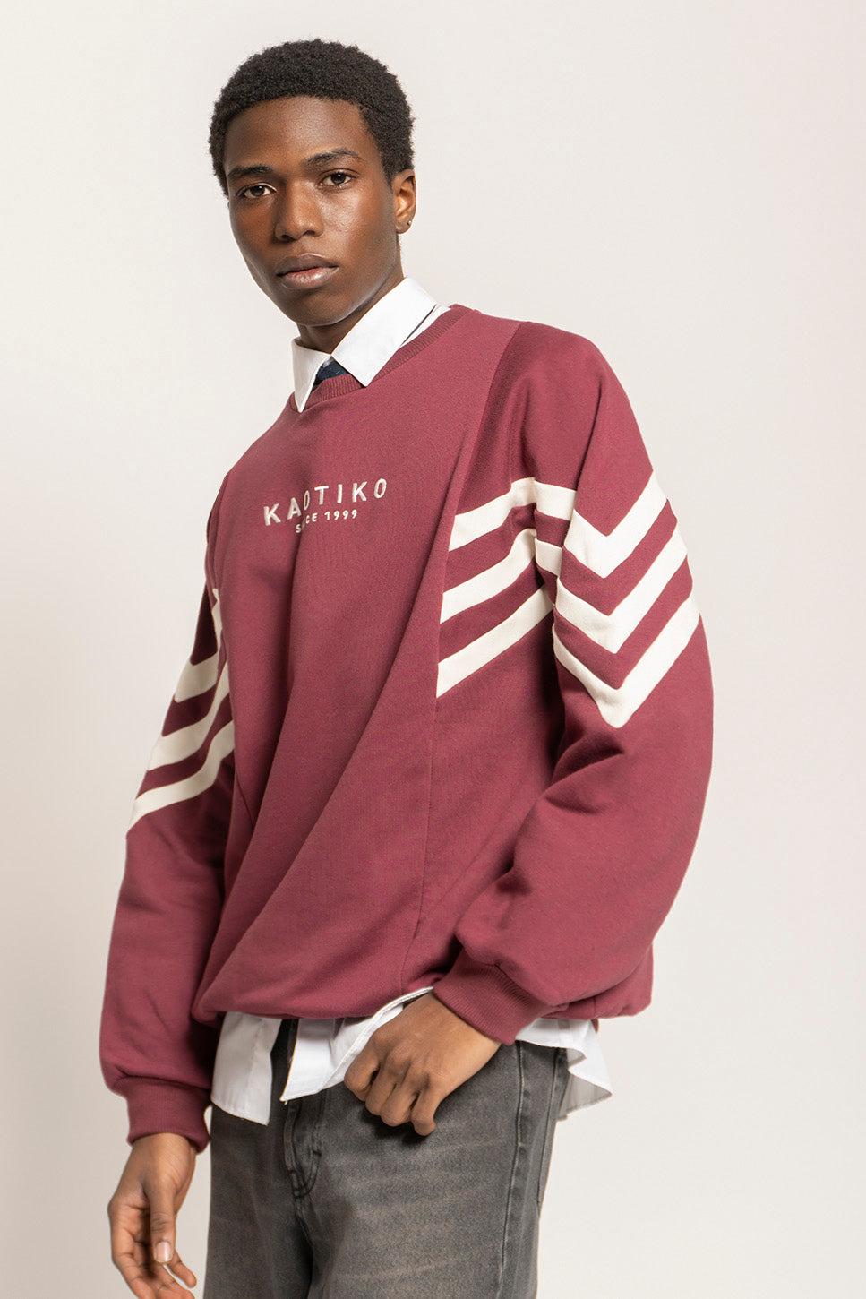 Kaotiko Sudadera Chad Dark Burgundy/ Ivory