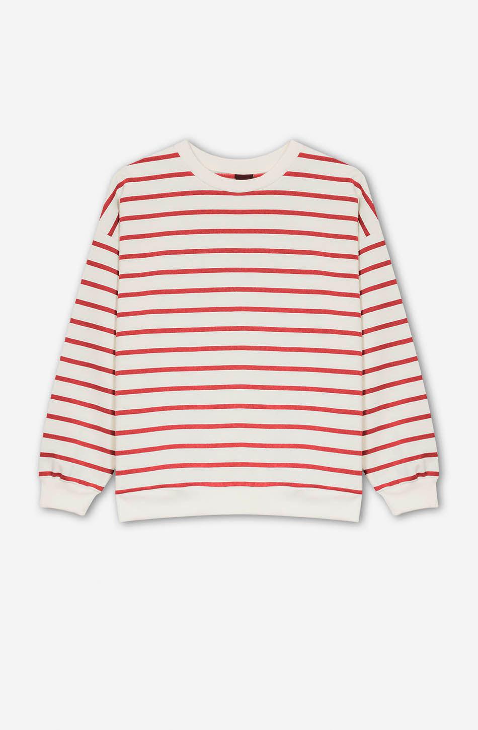 kaotiko Sudadera Stripes Red / Ivory