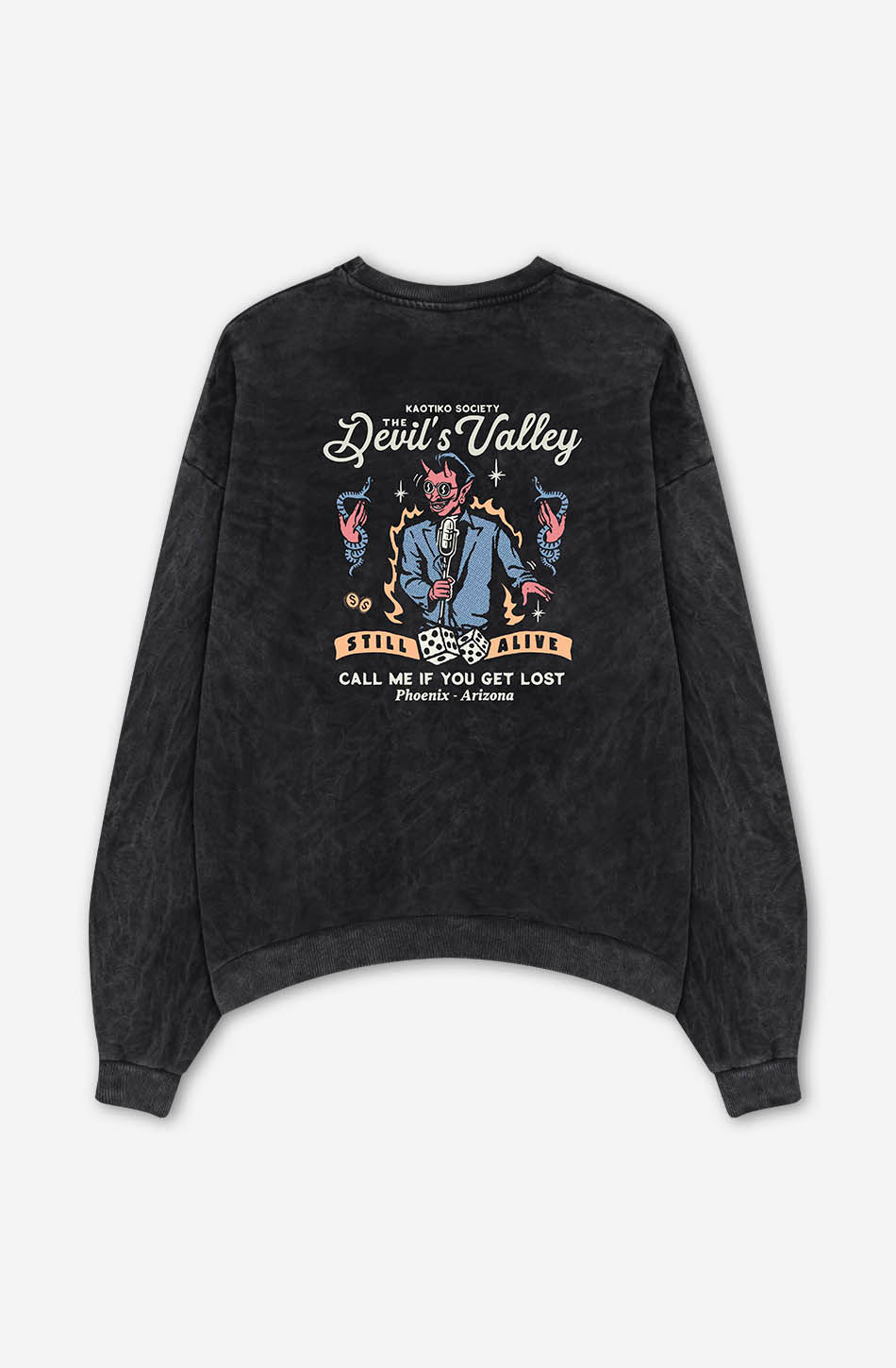 Kaotiko Sudadera Washed Still Alive Black