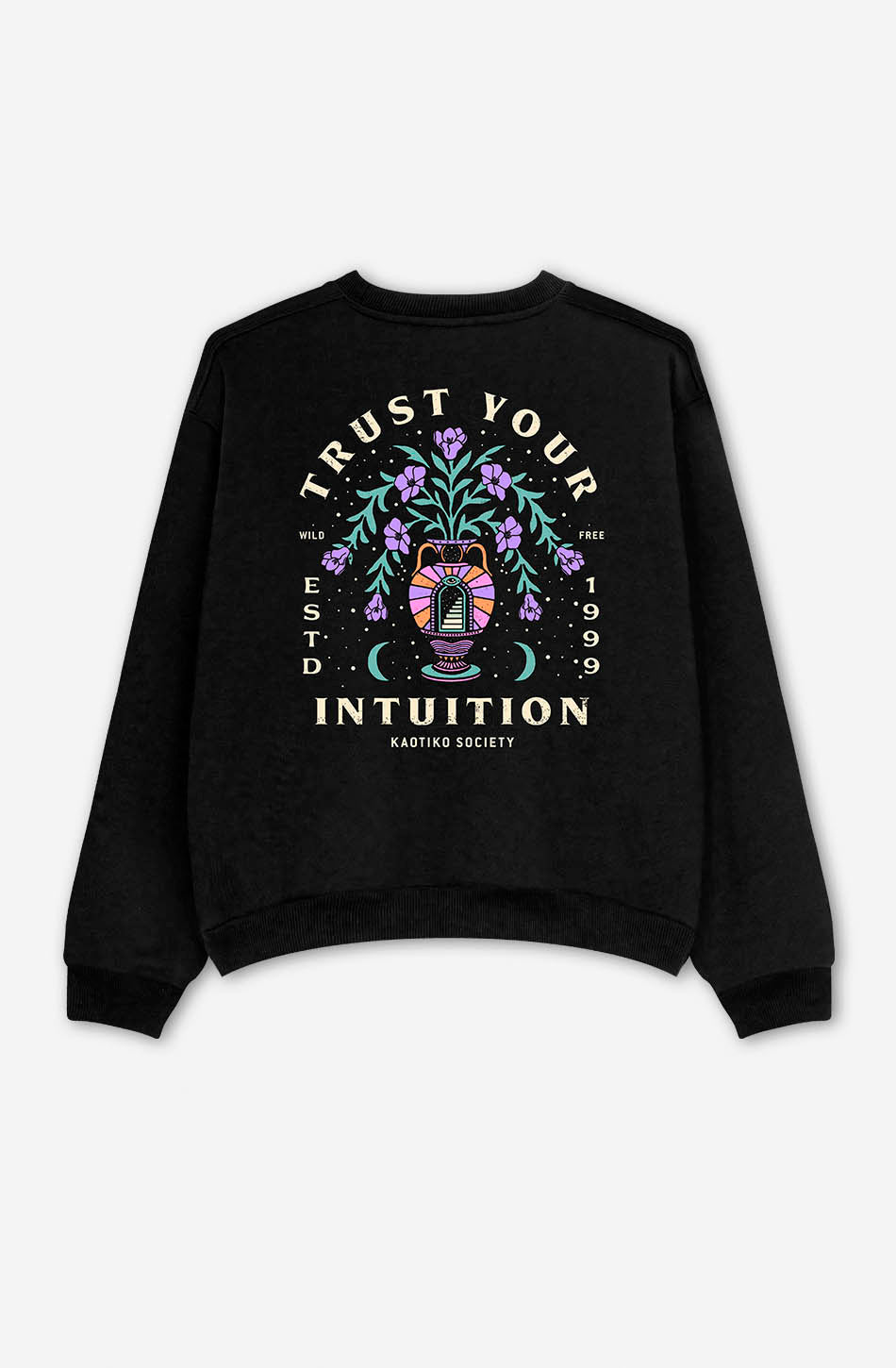 kaotiko Sudadera Washed Trust Your Intuition Black