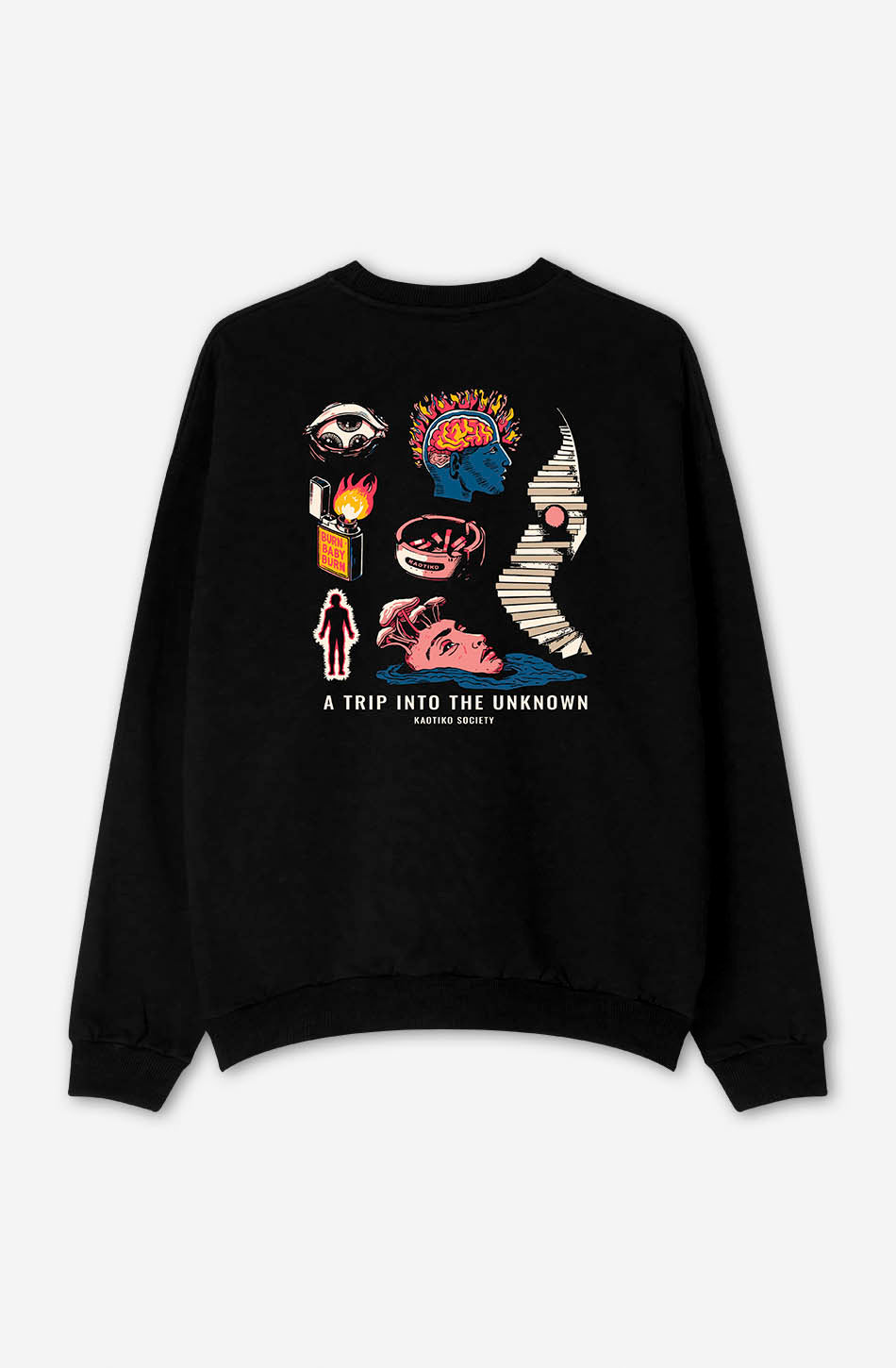 kaotiko Sudadera Washed Unknown Trip Black