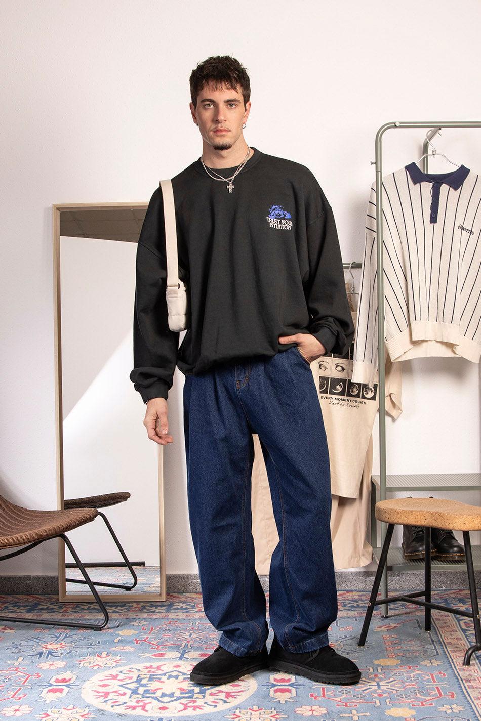 Kaotiko Sudadera Washed Eye Trust Your Intuition Black