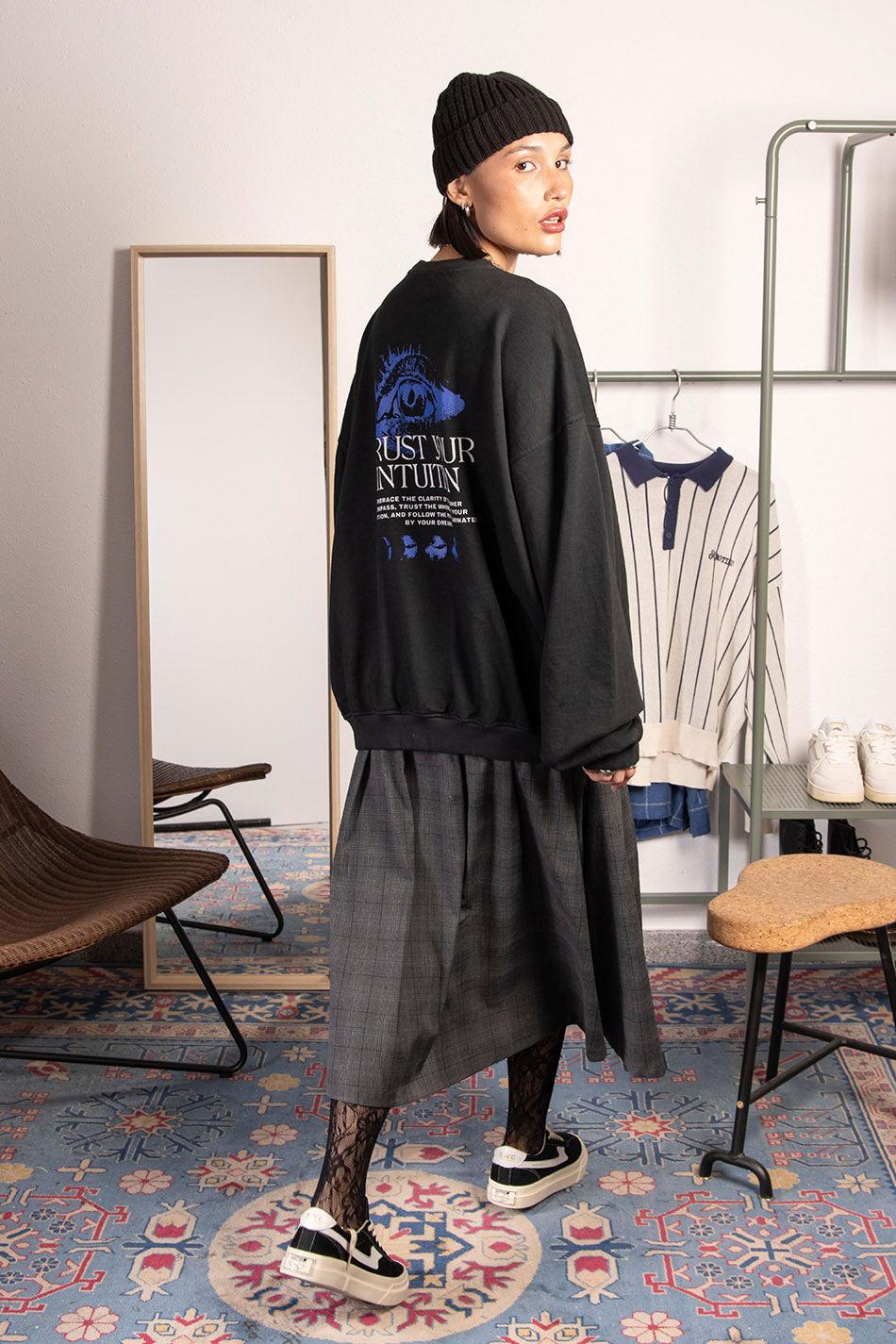 Kaotiko Sudadera Washed Eye Trust Your Intuition Black