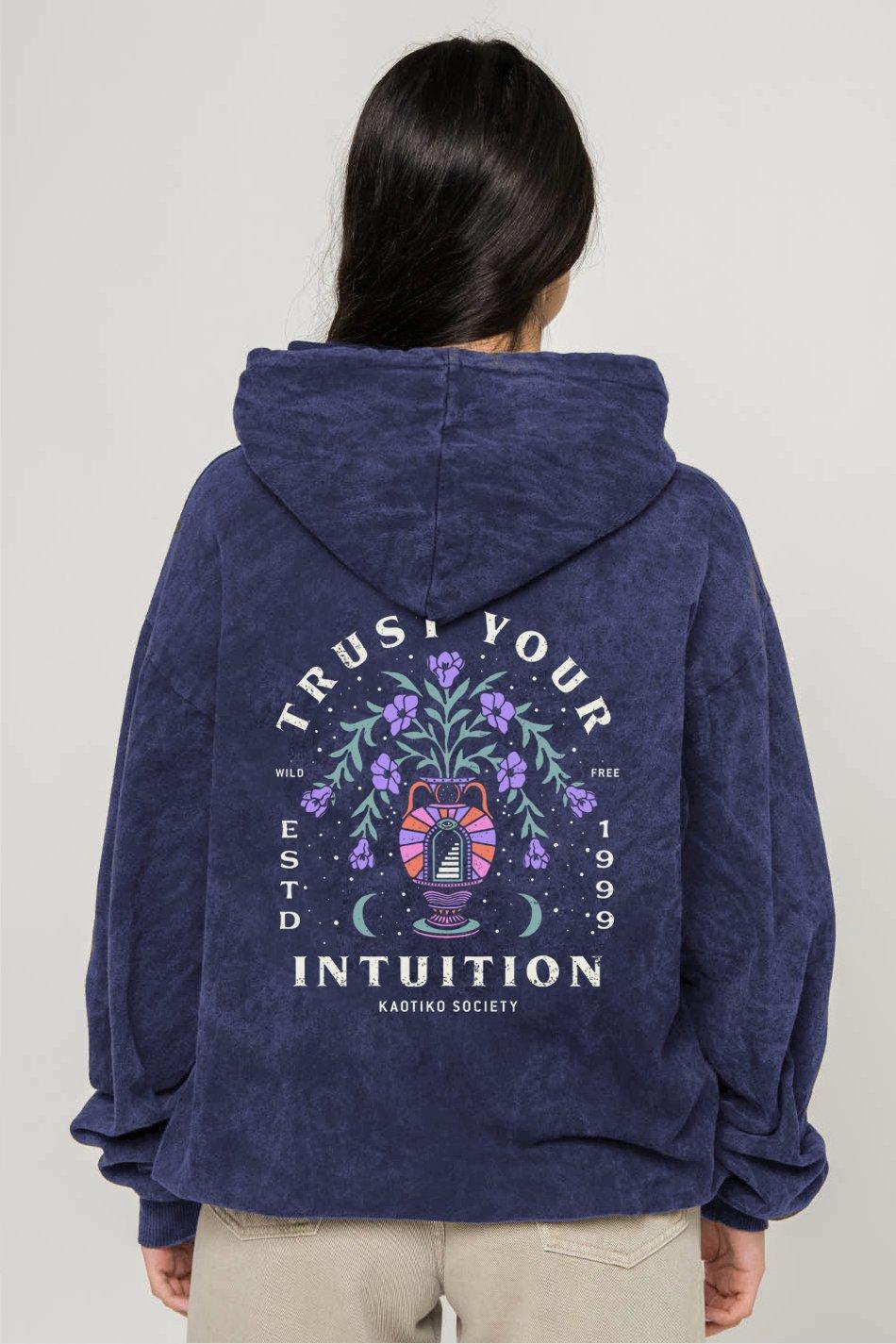 Kaotiko Sudadera Washed Trust Your Intuition Dark Lilac