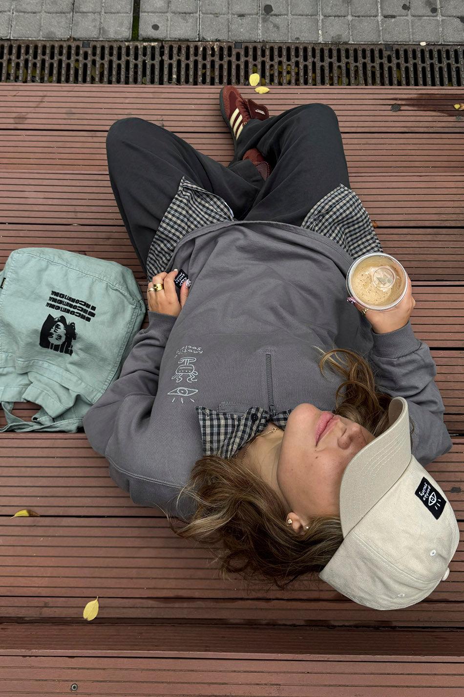 Kaotiko Sudadera Washed Zip Boy Urban Threesome Gray