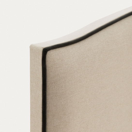 Kenay Home Cabecero Tapizado 150/160 Beige Ribete Negro