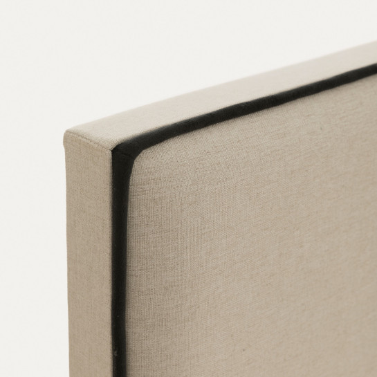 Kenay Home Cabecero Tapizado 150/160 Beige Ribete Negro