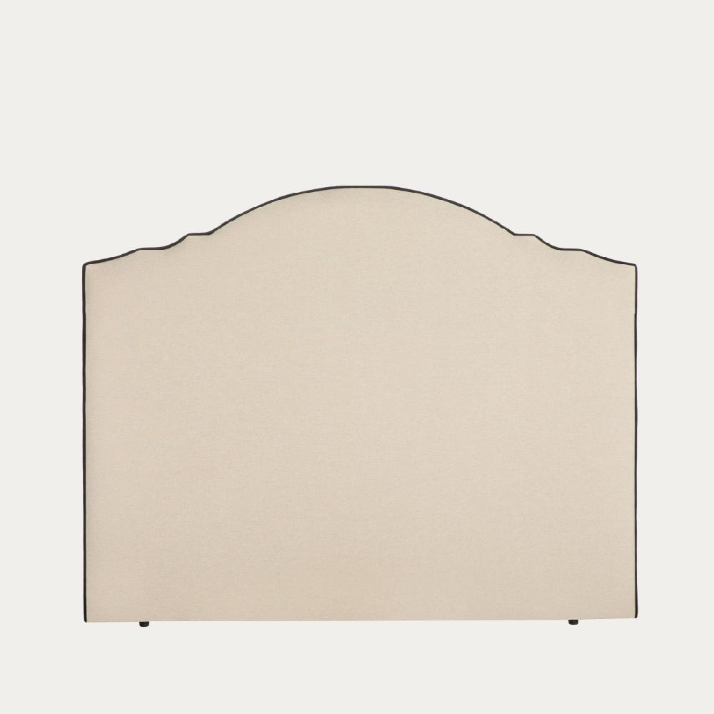 kenay home Cabecero tapizado 150/160 beige ribete negro