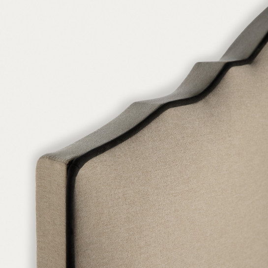 Kenay Home Cabecero Tapizado 150/160 Beige Ribete Negro