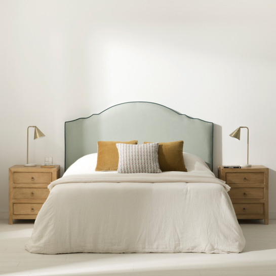 Kenay Home Cabecero Tapizado 150/160 Menta Ribete Aguamarina
