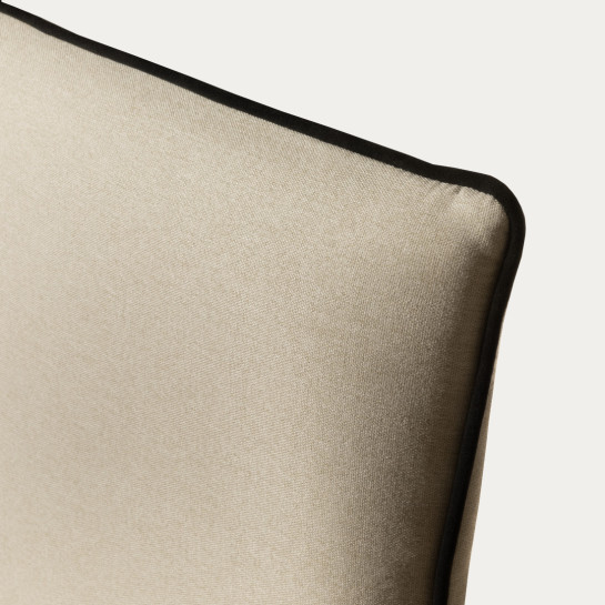 Kenay Home Cabecero Tapizado Desenfundable 150/160 Beige Ribete Negro