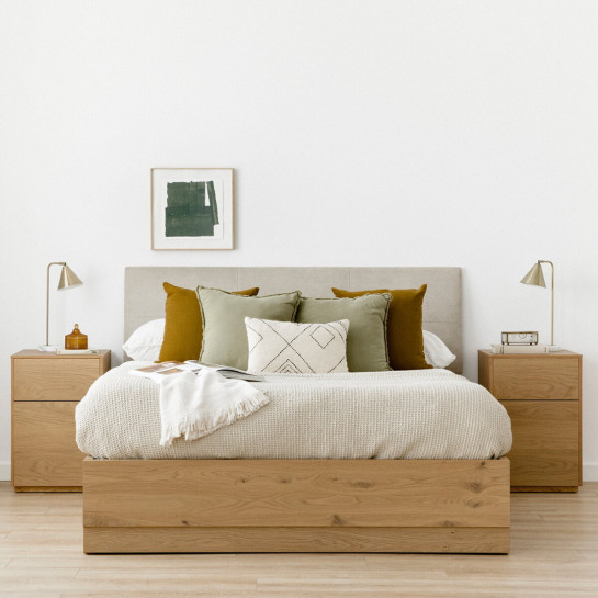 Kenay Home Canapé Abatible Con Zapatero Roble Anudado Personalizable