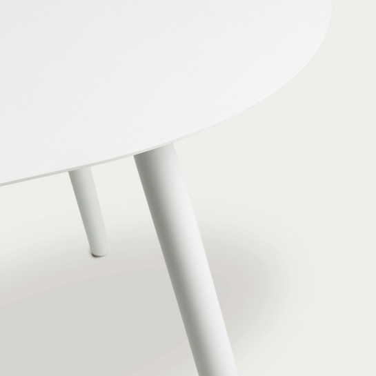 Kenay Home Conjunto Mesa De Jardín Ovalada Blanca 160 Bliss + 4 Sillas De Jardín Blancas Bowen