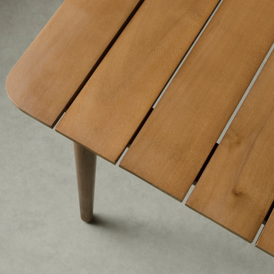 Kenay Home Conjunto Mesa De Jardín Rectangular Natural 160 Hanson + 4 Sillas De Jardín Natural Jervis