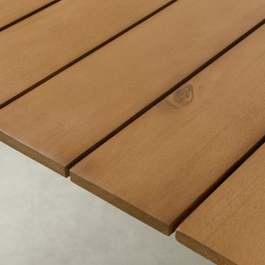 Kenay Home Conjunto Mesa De Jardín Rectangular Natural 160 Hanson + 4 Sillas De Jardín Natural Jervis