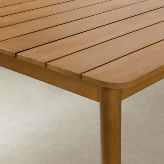 Kenay Home Conjunto Mesa De Jardín Rectangular Natural 160 Hanson + 4 Sillas De Jardín Terracota Bowen