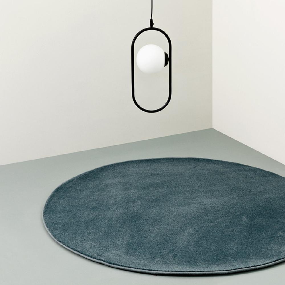 kenay home Alfombra redonda azul personalizable