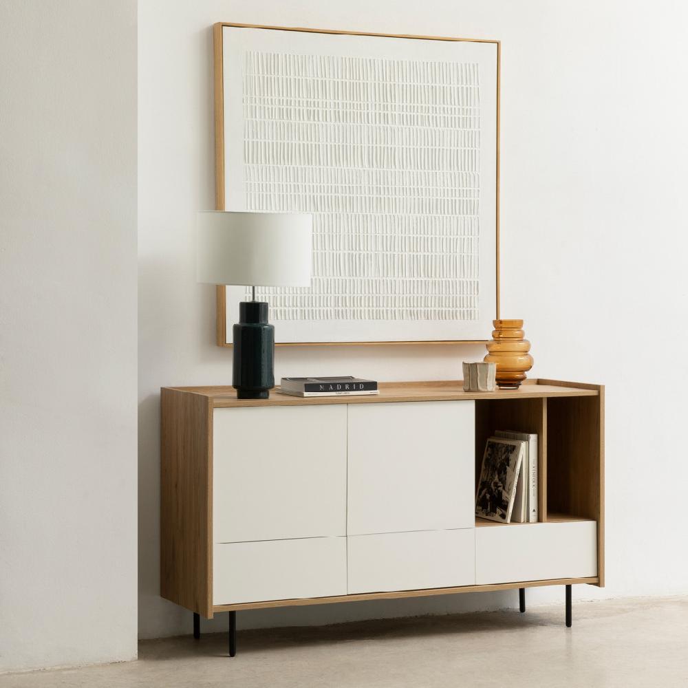 kenay home Aparador 140 blanco y natural