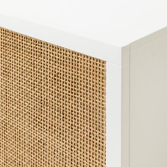 Kenay Home Aparador 150 Blanco Y Ratán