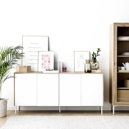 Kenay Home Aparador 163 Blanco Y Natural