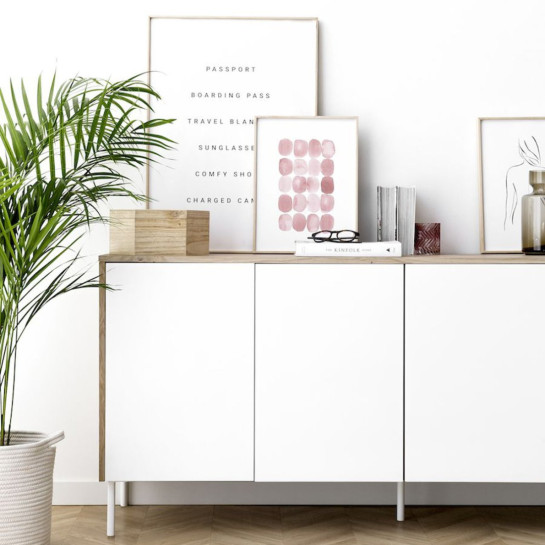 Kenay Home Aparador 163 Blanco Y Natural