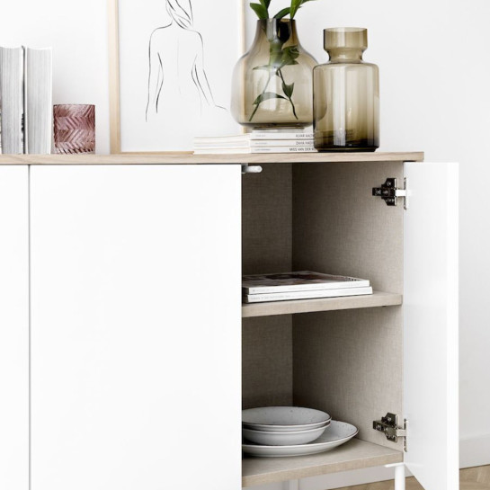 Kenay Home Aparador 163 Blanco Y Natural