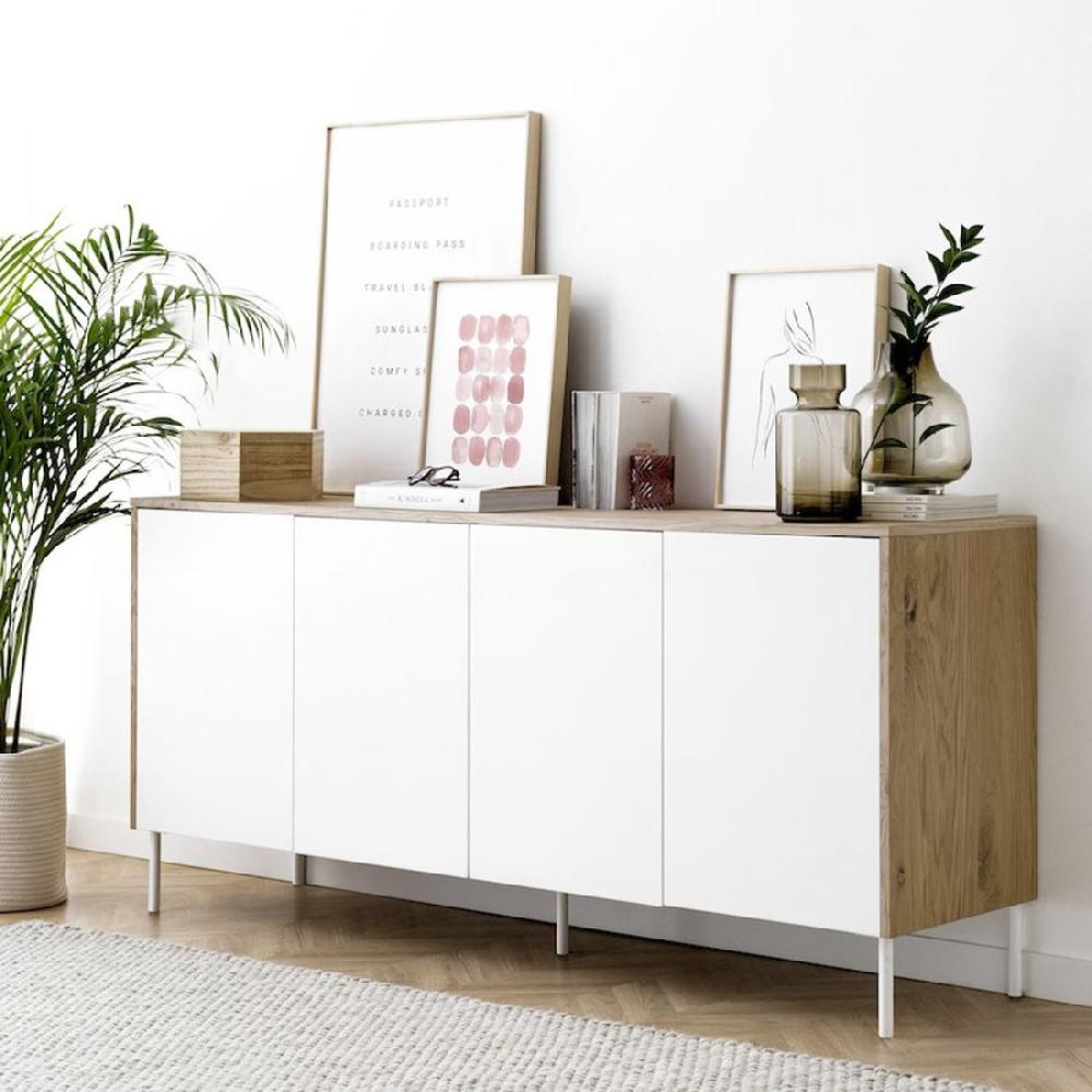 kenay home Aparador 163 blanco y natural