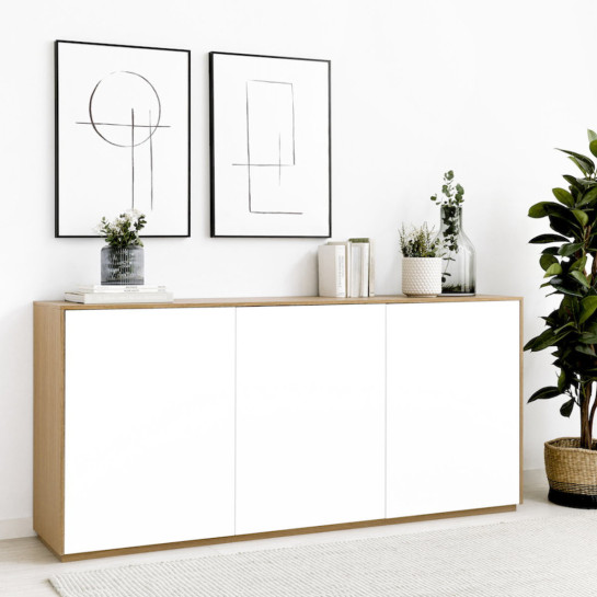 Kenay Home Aparador 180 Blanco Y Roble