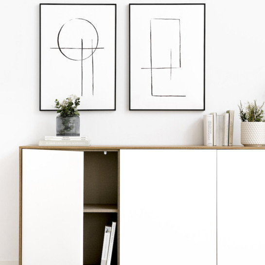 Kenay Home Aparador 180 Blanco Y Roble