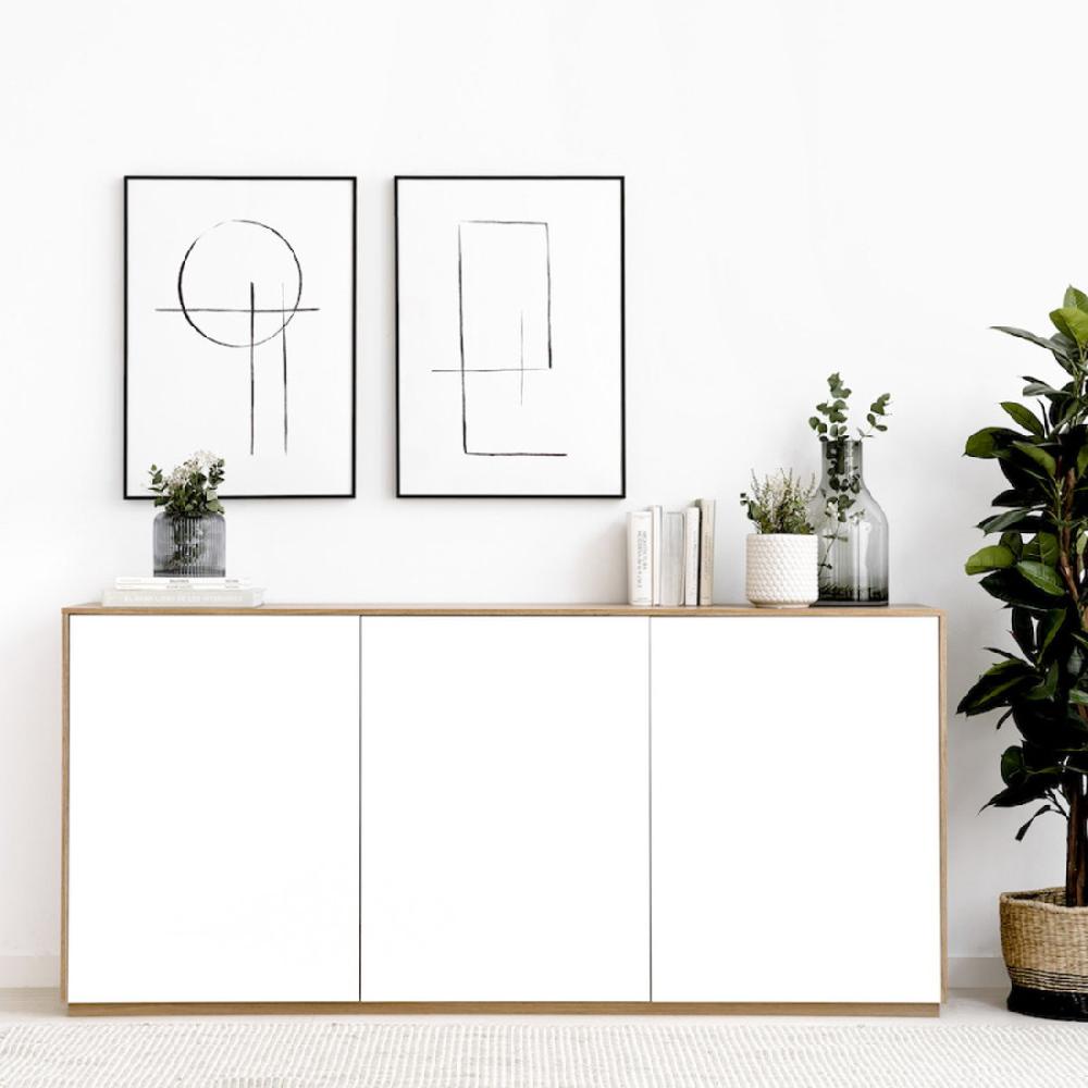 kenay home Aparador 180 blanco y roble