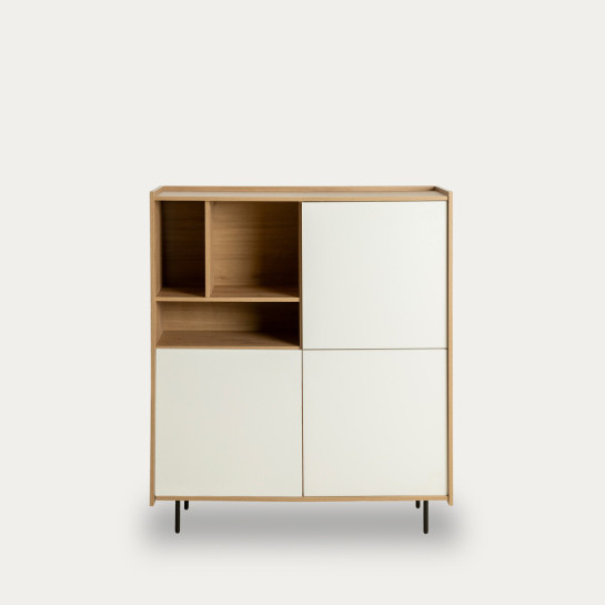 Kenay Home Aparador Compacto 120 Blanco Y Natural