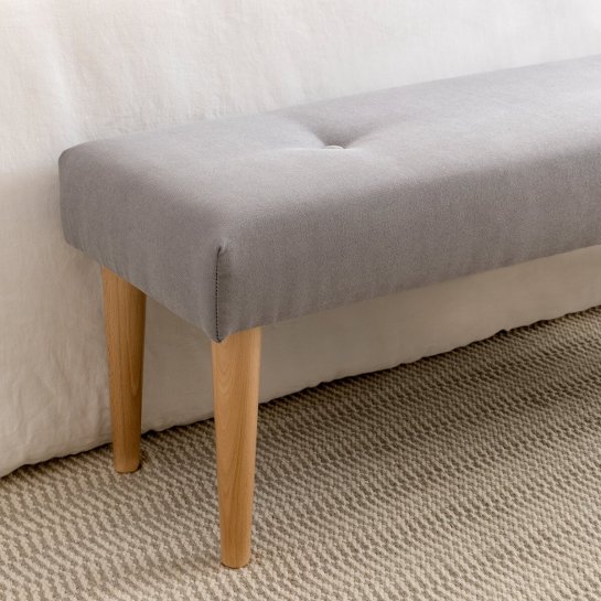 Kenay Home Banqueta Gris Pata Natural