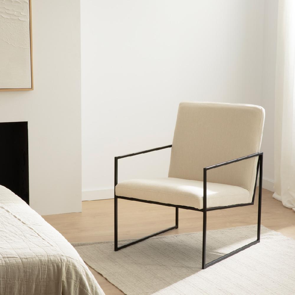 kenay home Butaca tapizada beige