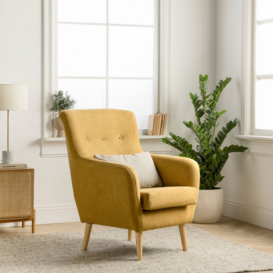 Kenay Home Butaca Tapizada Mostaza