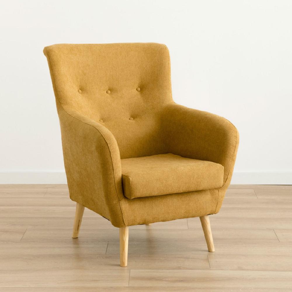 kenay home Butaca tapizada mostaza