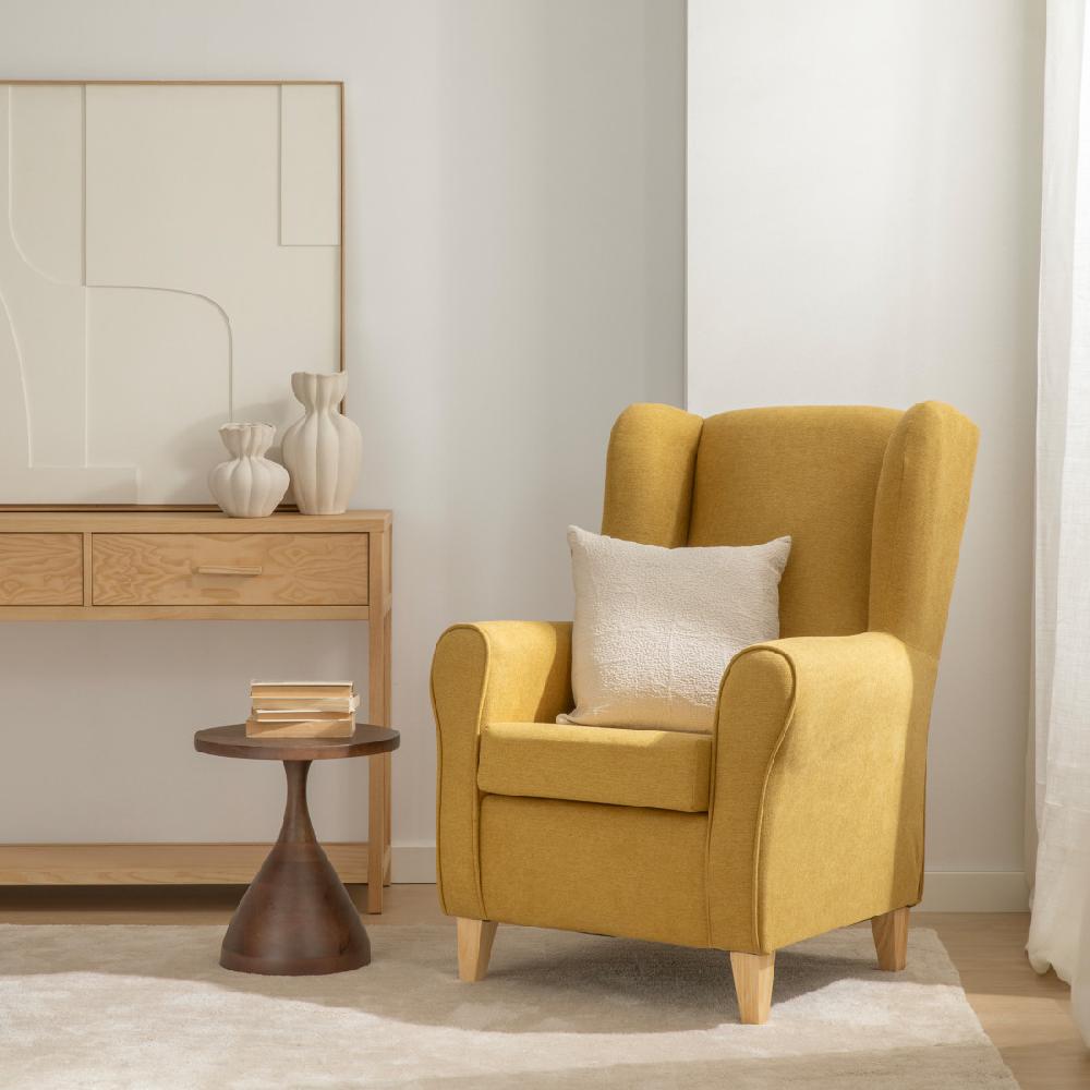 kenay home Butaca tapizada mostaza