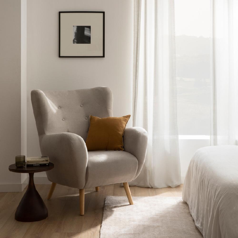 kenay home Butaca tapizada perla