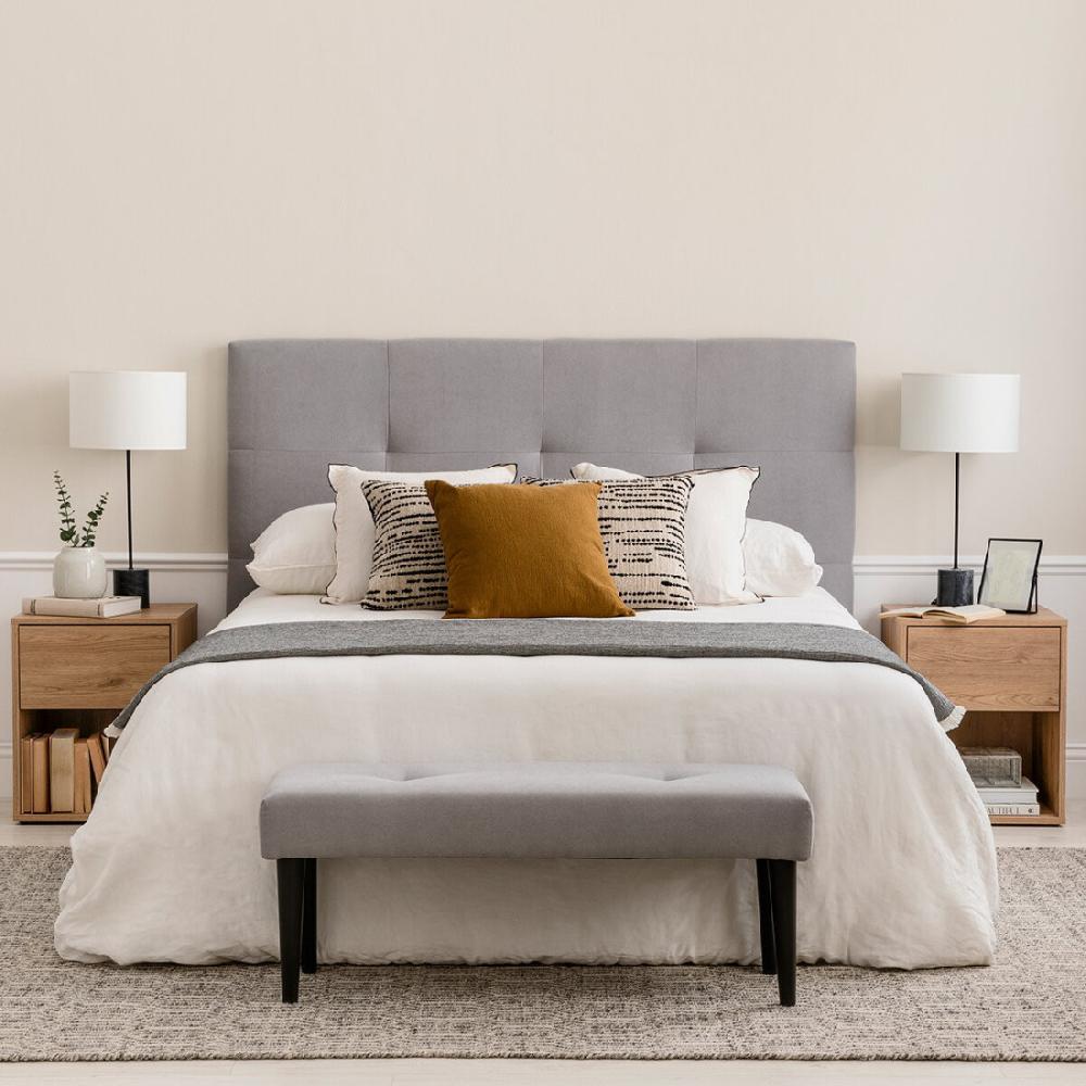 kenay home Cabecero tapizado 150/160 gris