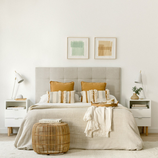 Kenay Home Cabecero Tapizado 150/160 Perla