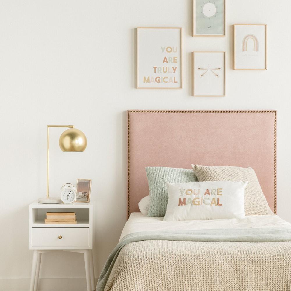 kenay home Cabecero tapizado 90/105 rosa