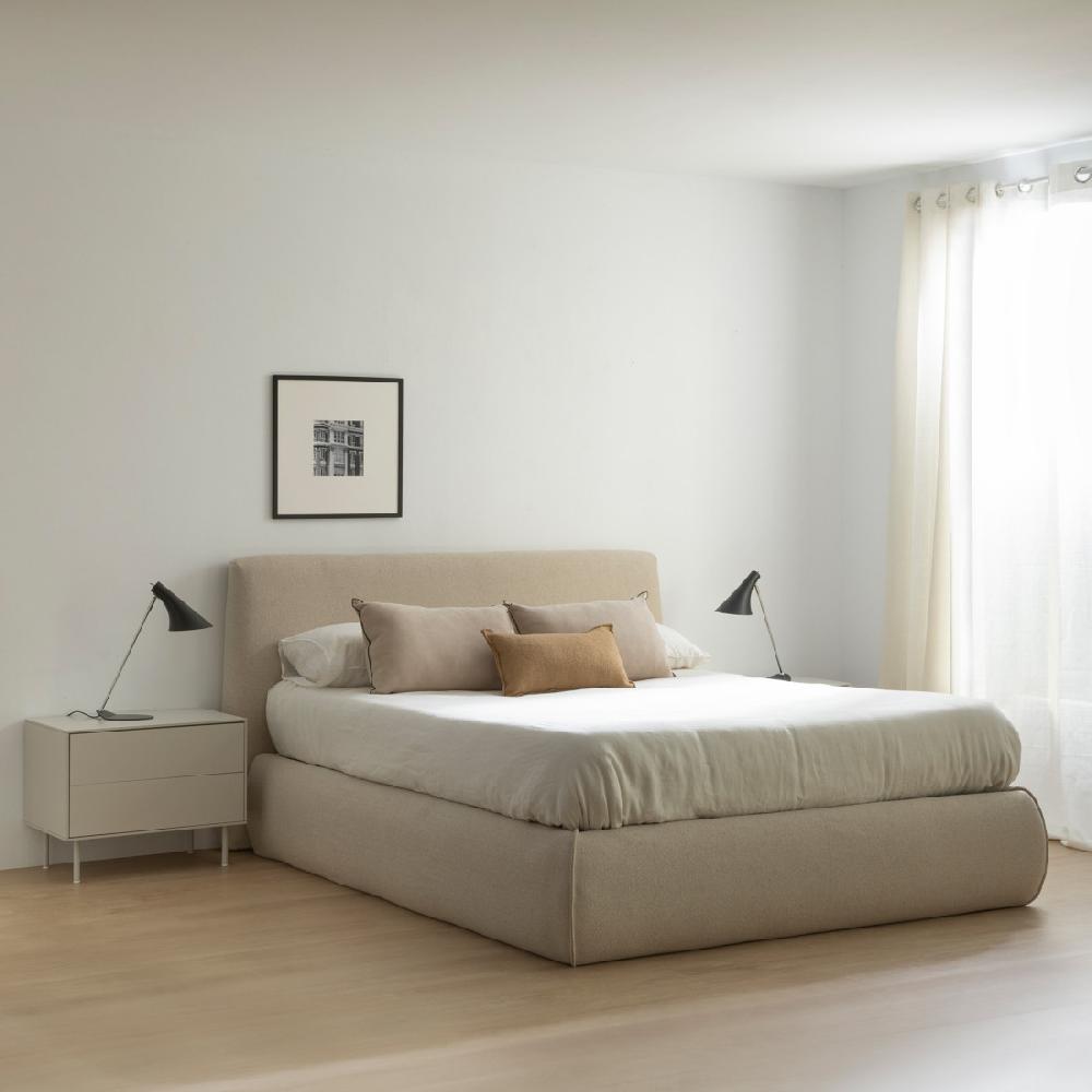 kenay home Cama tapizada beige 180