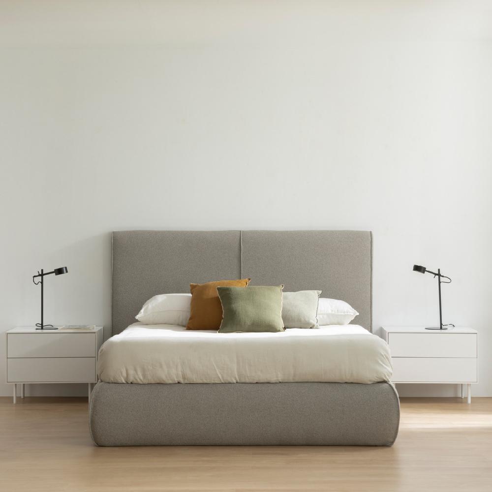 kenay home Cama tapizada gris 150