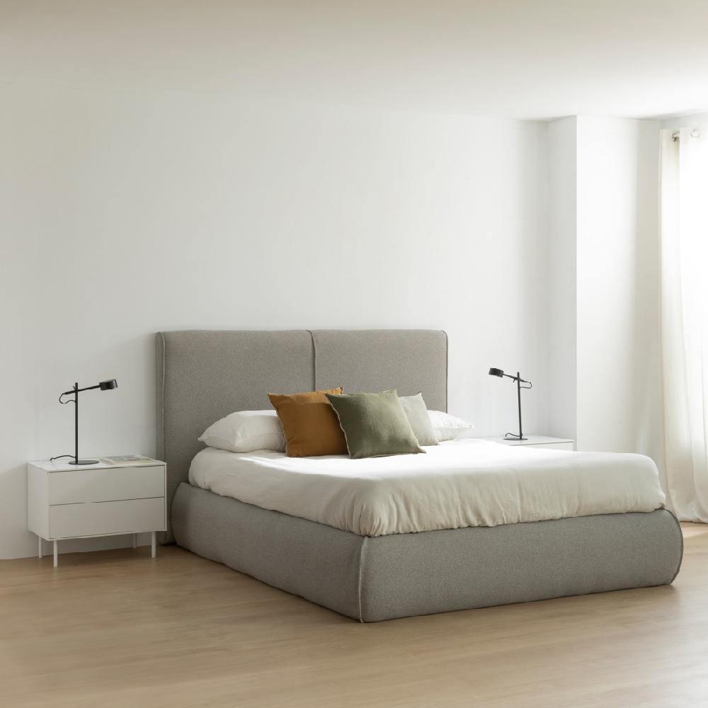 kenay home Cama tapizada gris 180