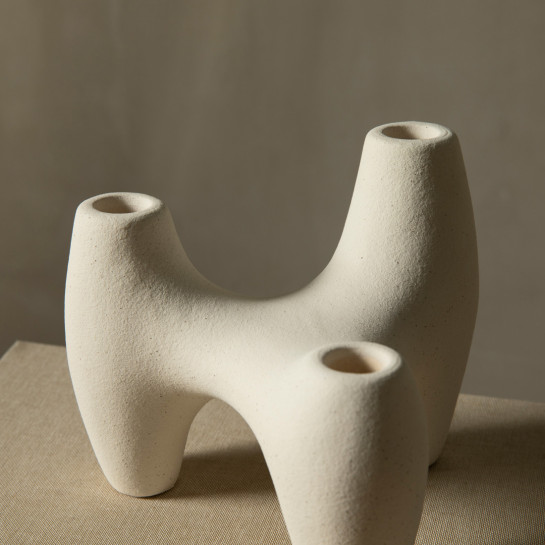 Kenay Home Candelabro Cerámica Blanco